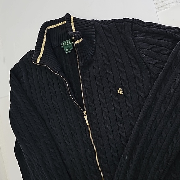 Ralph Lauren Striped Zip-up Jacket w/ Logo Hardware (Size: L) - Picture 13 of 13